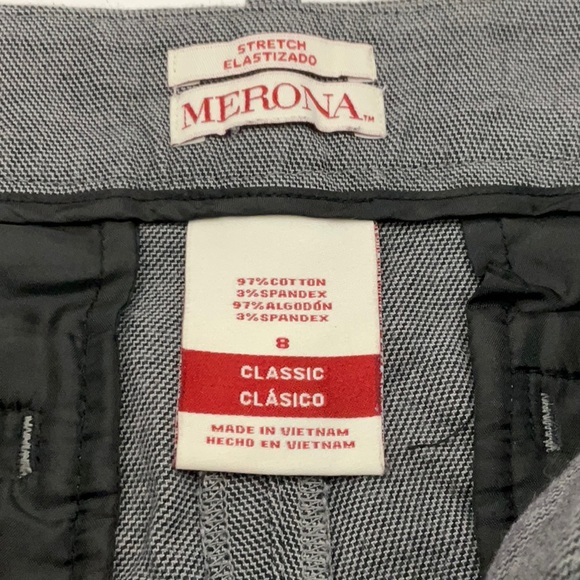 Merona Gray Stretch Slacks Size 8 - Picture 3 of 7